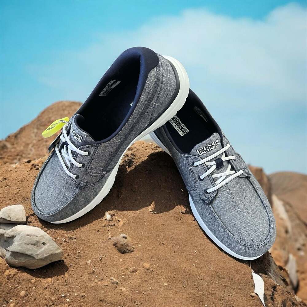 Skechers On-The-Go Flex-Ashore Women's Size 8.5 Wide Fit Navy Boat Shoes - Picture 2 of 7